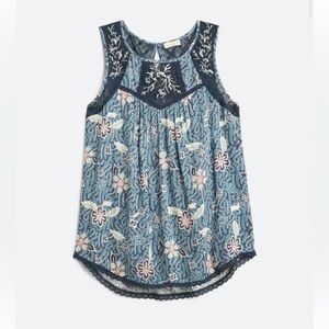 Mason & Belle Blue Tempesta Lace Tank